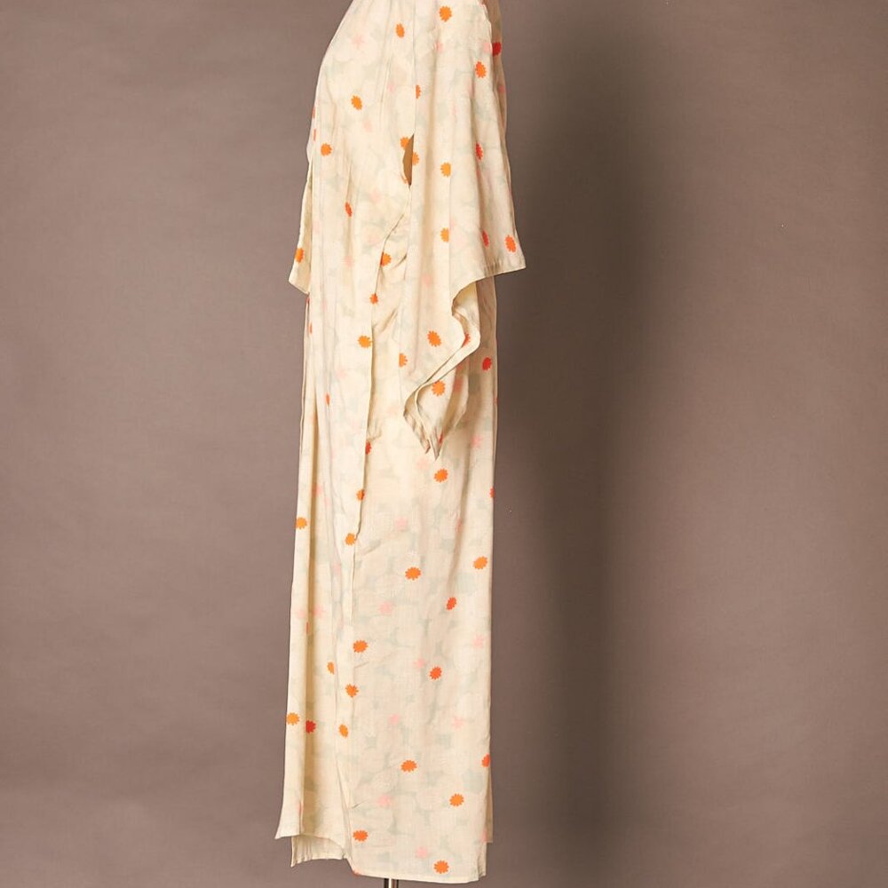 1960s Light Blue and Flowered Juban Kimono Robe